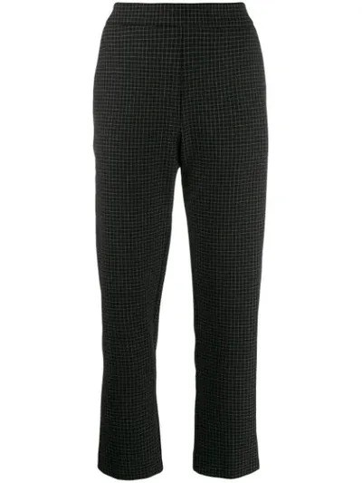 Piazza Sempione Check Tailored Trousers In Black