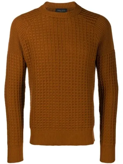 Roberto Collina Waffle Knit Sweatshirt In Brown