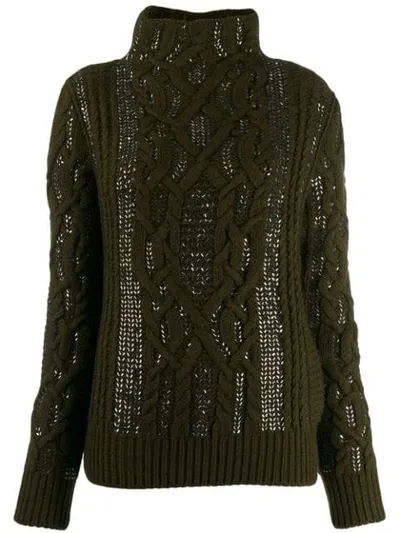 Ermanno Scervino Cable-knit Jumper In Green