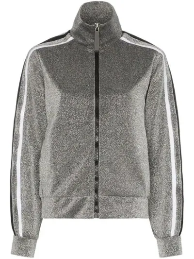 No Ka'oi Sparkle Stripe-trimmed Track Top In Metallic