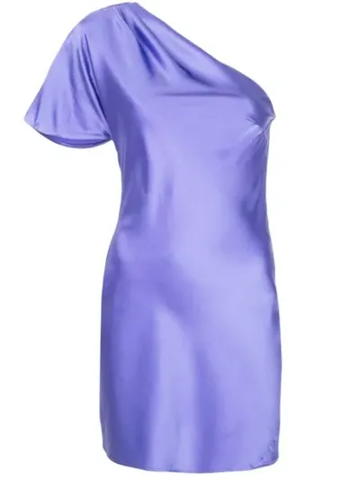 Fleur Du Mal Short One-shoulder Dress In Purple