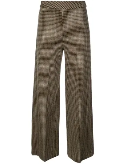 Rosetta Getty Flared Check Trousers In Brown