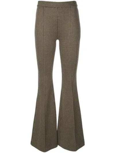 Rosetta Getty Pintuck Flared Trousers In Brown