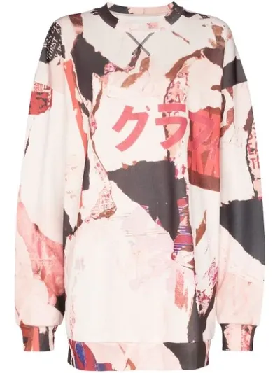 Marques' Almeida Marques'almeida Graffiti Poster Print Sweatshirt In White