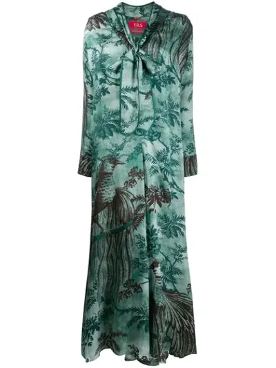 F.r.s For Restless Sleepers Palm Tree Day Dress In Green