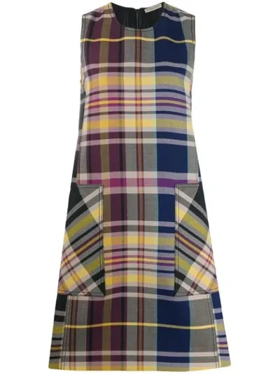 Bottega Veneta Plaid Dress In Purple