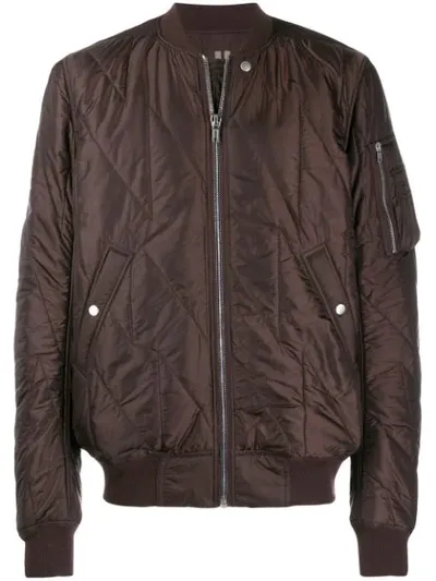 Rick Owens Drkshdw Flight Bomber Jacket In Brown