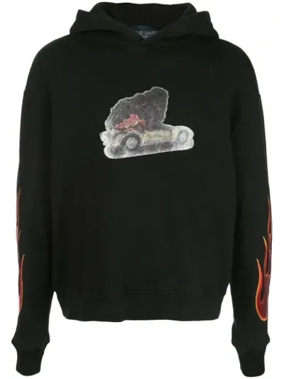 Lost Daze Burning Car Hoodie In Black