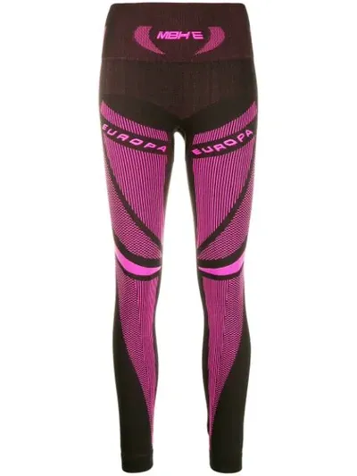 Misbhv Logo Print Leggings In Pink