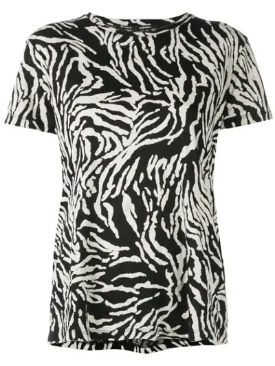 Proenza Schouler Zebra Short Sleeve T-shirt In Black