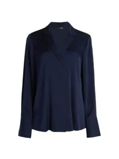 Kobi Halperin Rebekah Silk-blend Blouse In Midnight Blue