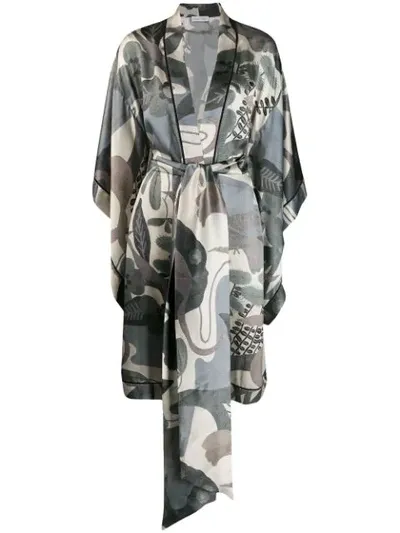 Carine Gilson Butterfly Sleeve Kimono In Green