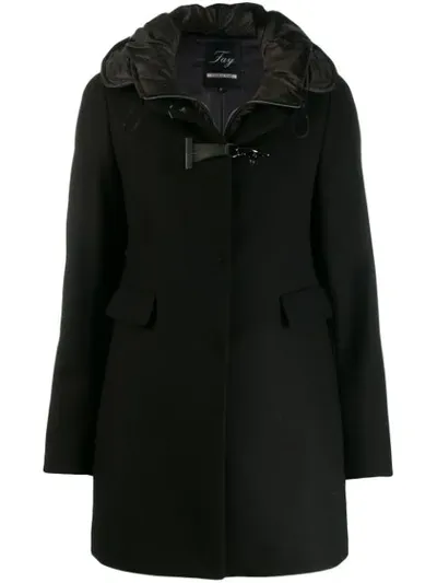 Fay Waterproof Hood Coat In Black