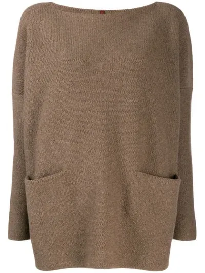 Daniela Gregis Boat Neck Jumper In Brown