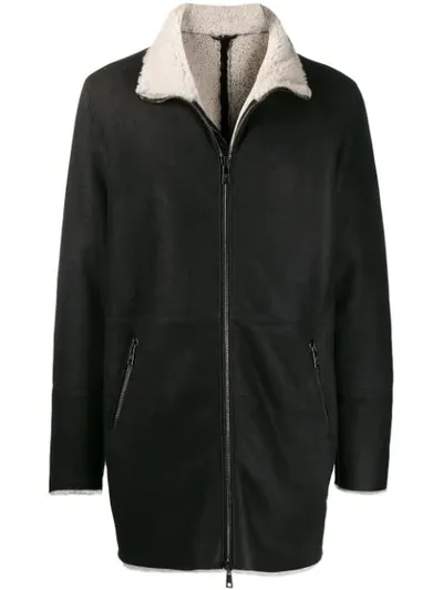 Giorgio Brato Shearling Coat In Black