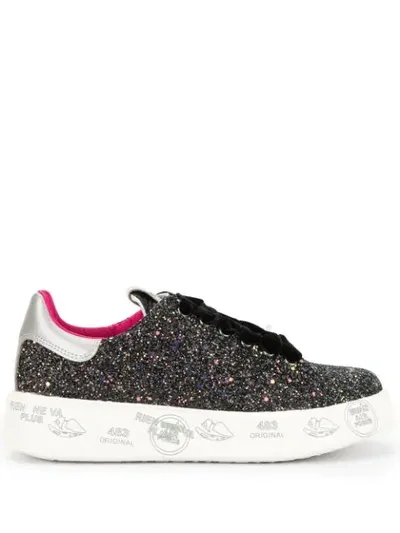 Premiata Glitter Detail Sneakers In Blue