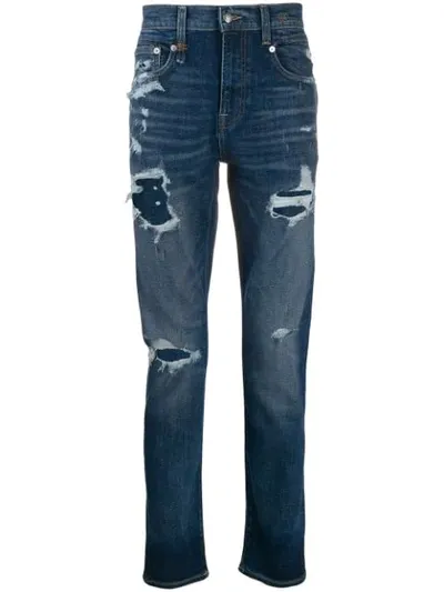 R13 Ripped Slim-fit Jeans In Blue