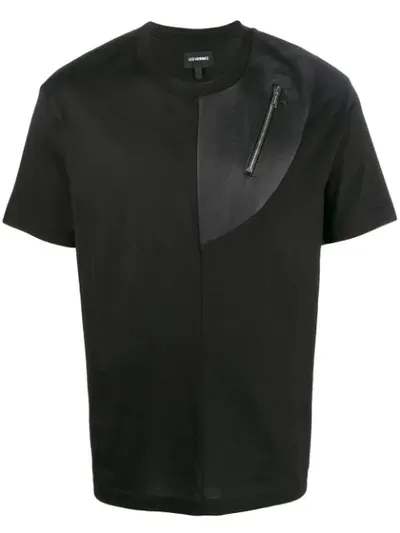 Les Hommes Zipped Pocket T-shirt In Black