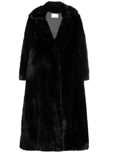 Each X Other Oversized Vegan Mink Coat In Black