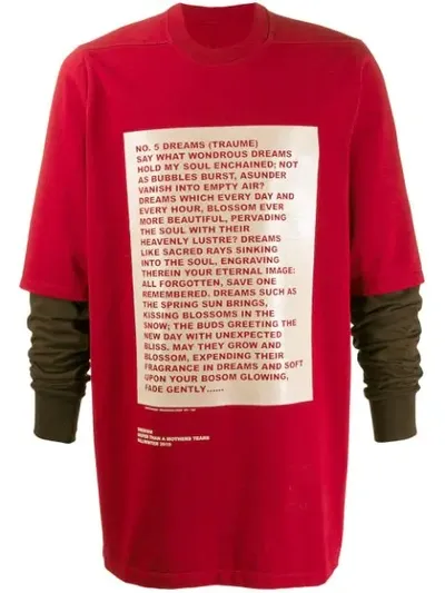 Rick Owens Drkshdw Larry Hustler Sweatshirt In Red