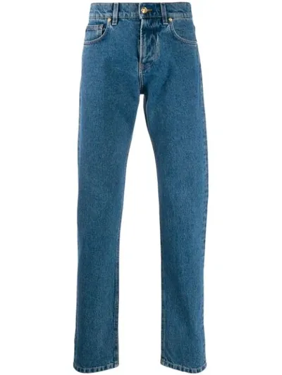 Versace Straight Leg Denim Jeans In Blue