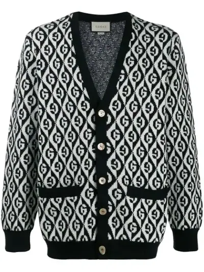 Gucci Monogram Buttoned Cardigan In White