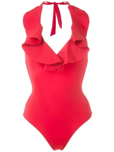 Lygia & Nanny Atitude Ruffled Swimsuit In Red