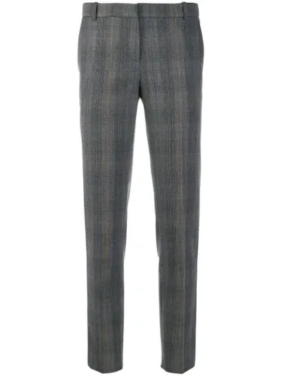 Kiltie Plaid Print Trousers In Grey