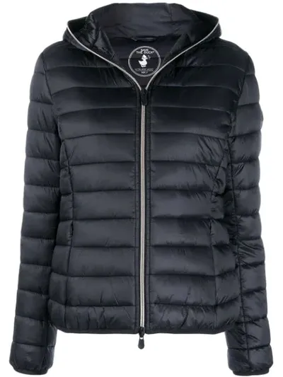 Save The Duck Hooded Padded Jacket In Black