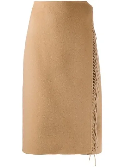 P.a.r.o.s.h Wrap Style Midi Skirt In Brown