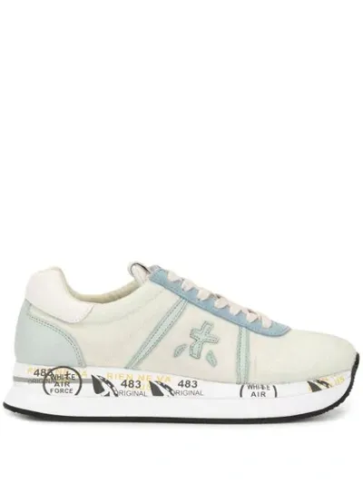 Premiata Low Top Print Sneakers In Blue