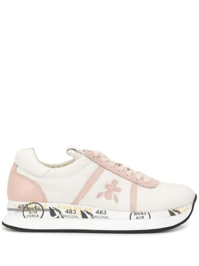 Premiata Low Top Print Sneakers In Pink