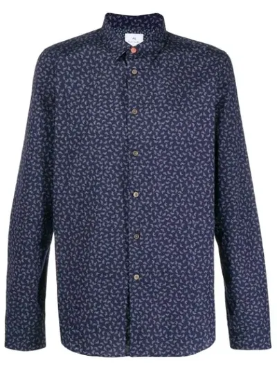 Ps By Paul Smith Turtle Print Shirt In Blue