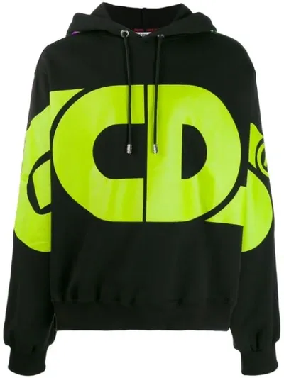 Gcds Huge Cotton Sweatshirt Hoodie In Black