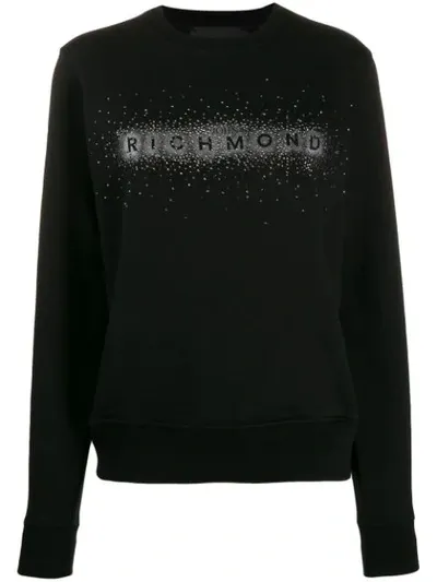 John Richmond Embellished Logo Sweatshirt In Black