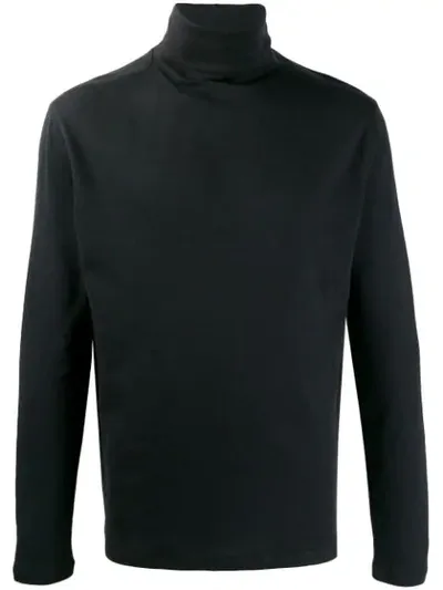 Majestic Roll Neck Jumper In Black