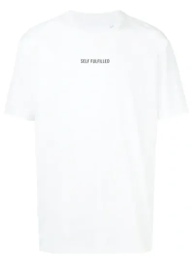 Off Duty T-shirt Mit "self Fulfilled"-print In White