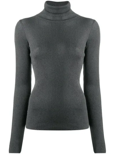 Ssheena Ribbed Roll Neck Sweater In Grey