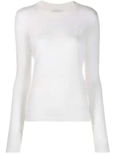 Barrie Slim-fit Jumper In White