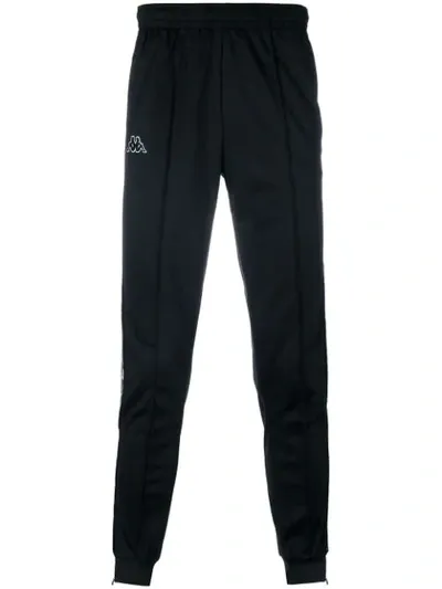 Kappa Contrast Logo Track Pants In Black