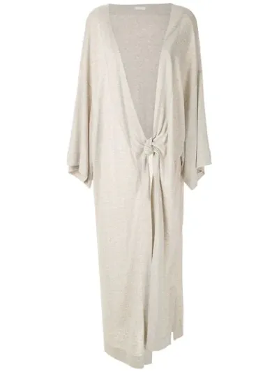 Osklen Rustic Raw Maxi Cardigan In Neutrals