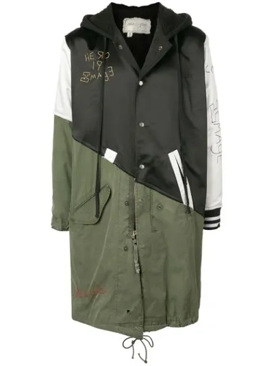 Greg Lauren Parka Hybrid Jacket In Black