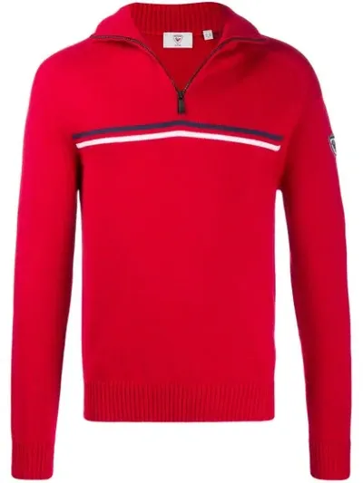 Rossignol Zipped Neck Jumper In Red