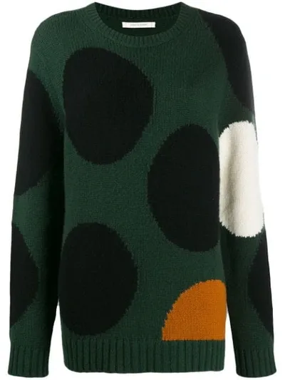 Chinti & Parker Dot Intarsia Jumper In Green