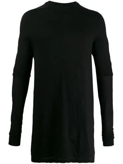 Rick Owens Drkshdw Layered Long-line Knit Top In Black