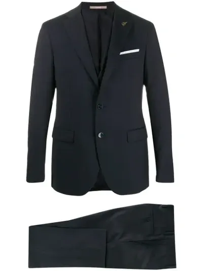 Paoloni Three-piece Formal Suit In Blue