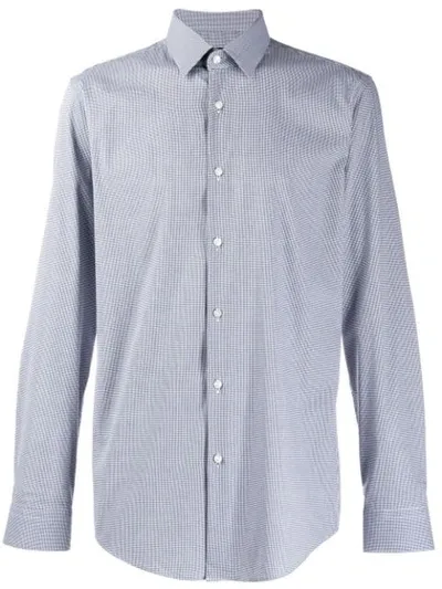 Hugo Boss Check Print Shirt In Blue