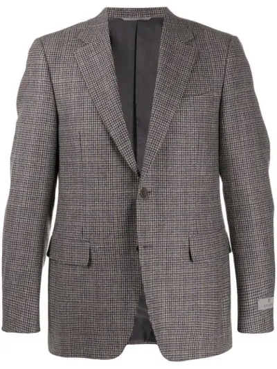 Canali Checked Blazer In Grey