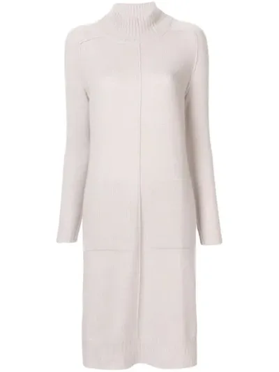 Lorena Antoniazzi Turtle Neck Dress In Neutrals