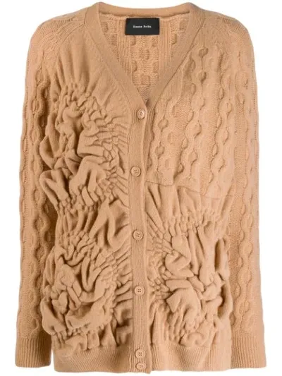 Simone Rocha Textured Cardigan In Brown